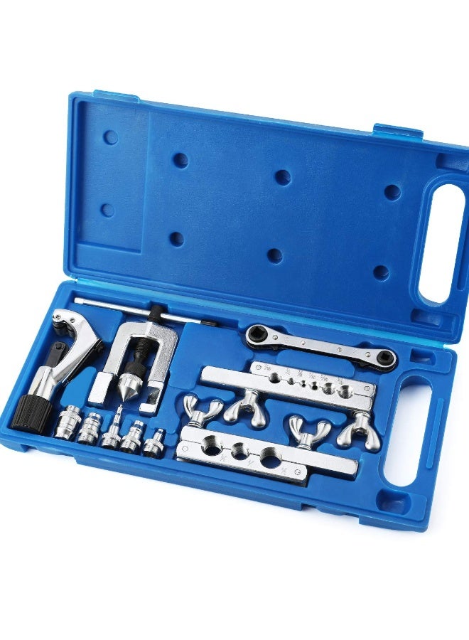 Flaring & Swaging Tool Kit with Pipe Cutter, Heavy Duty HVAC Plumbing Refrigeration Tool Set, Stainless Steel, Includes CT-278 Pipe Cutter & Adapters - Image 1